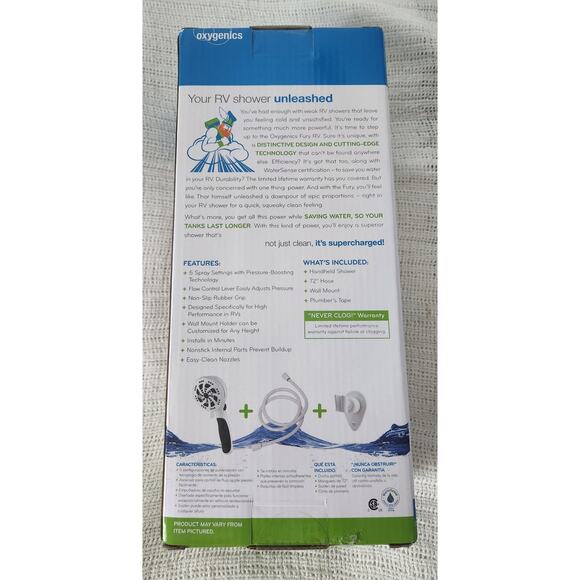 Oxygenics Fury RV Handheld Shower 92789, 5 Settings, 1.8 GPM – NEW - Picture 3 of 4